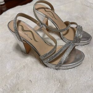 Nina Silver Glitter Heels